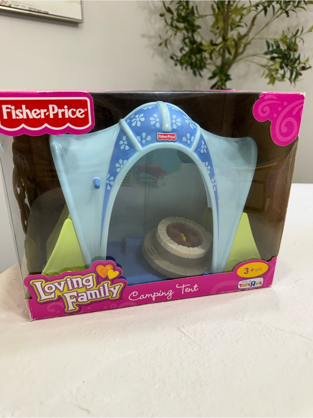 Fisher-Price Loving Family Light Blue & Blue Floral Play Camping Tent